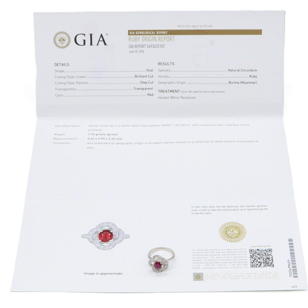 Platinum Diamond Ruby Ring – image 8