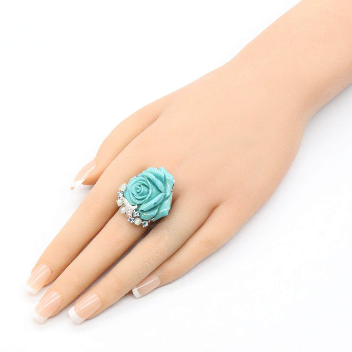 Platinum Color Stone Topaz Ring – image 9