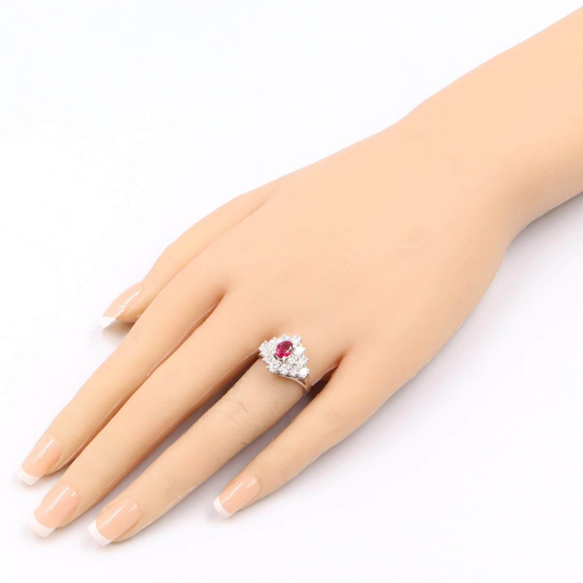 Platinum Diamond Sapphire Ring – image 9