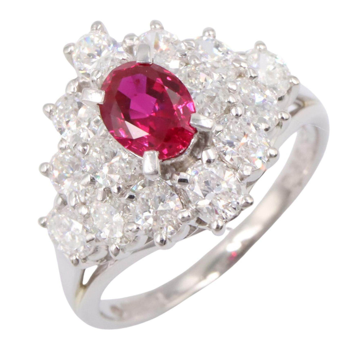 Platinum Diamond Sapphire Ring – front view