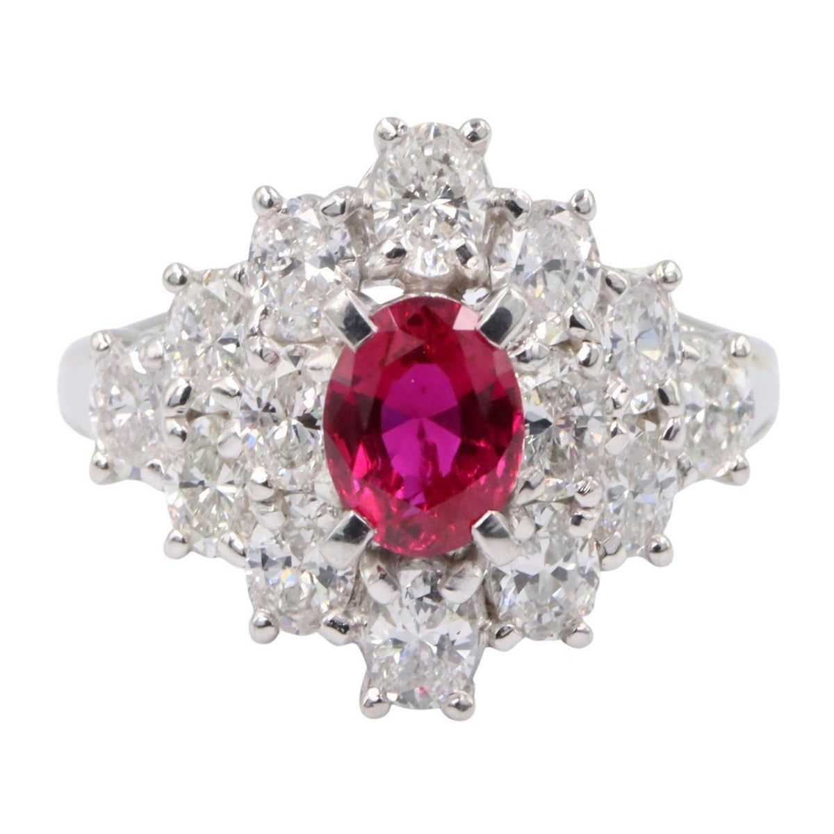 Platinum Diamond Sapphire Ring – side view