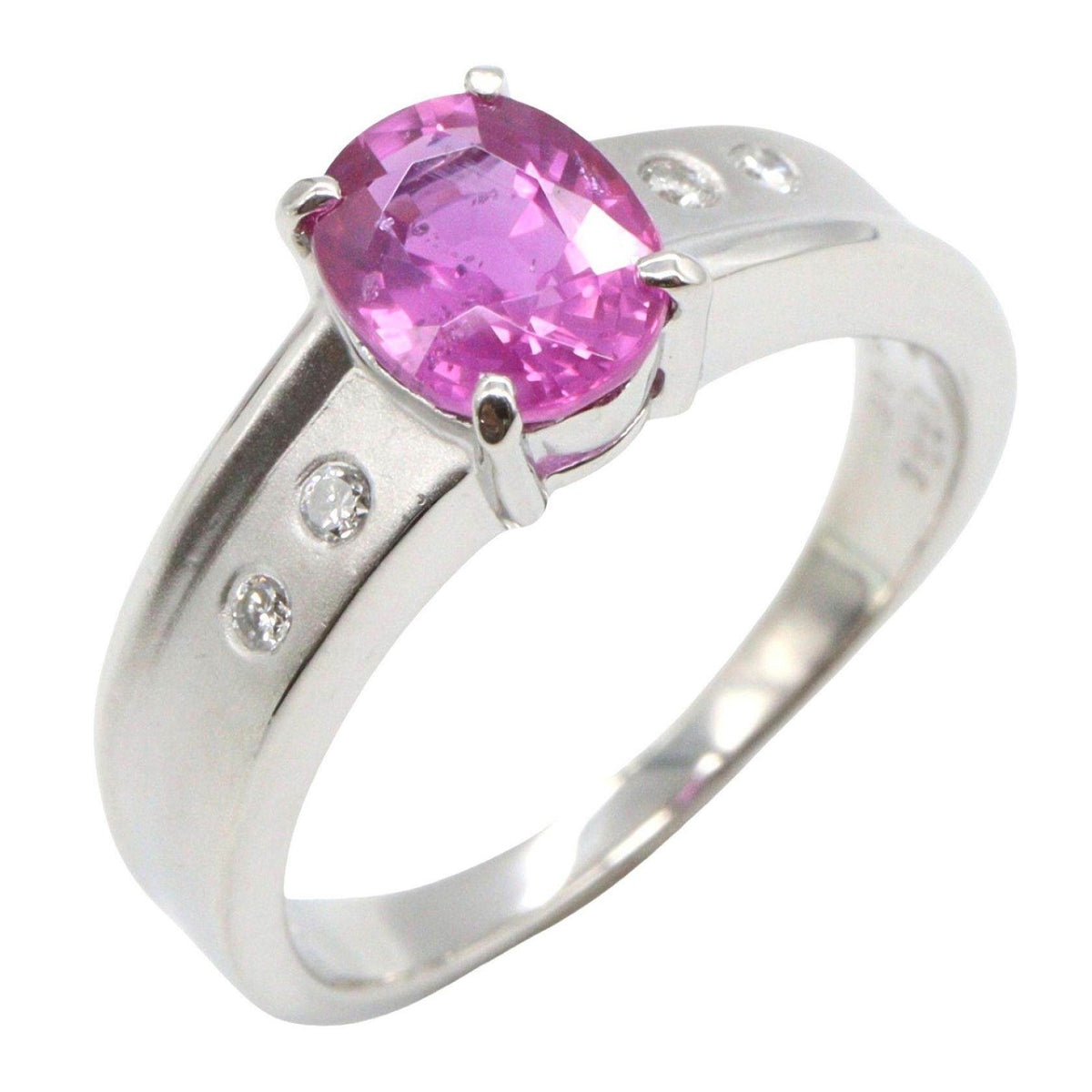Platinum Diamond Sapphire Ring – front view