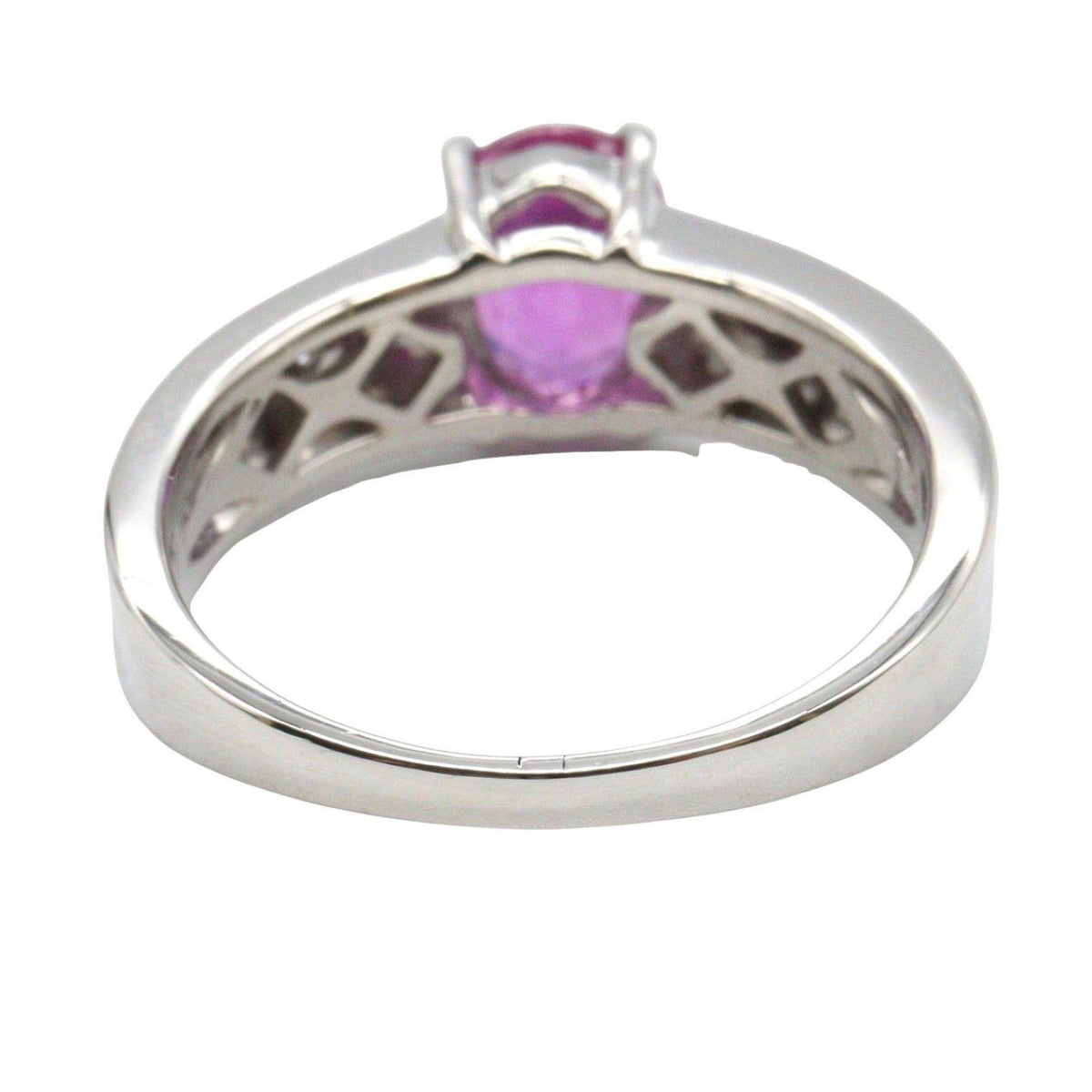 Platinum Diamond Sapphire Ring – top view