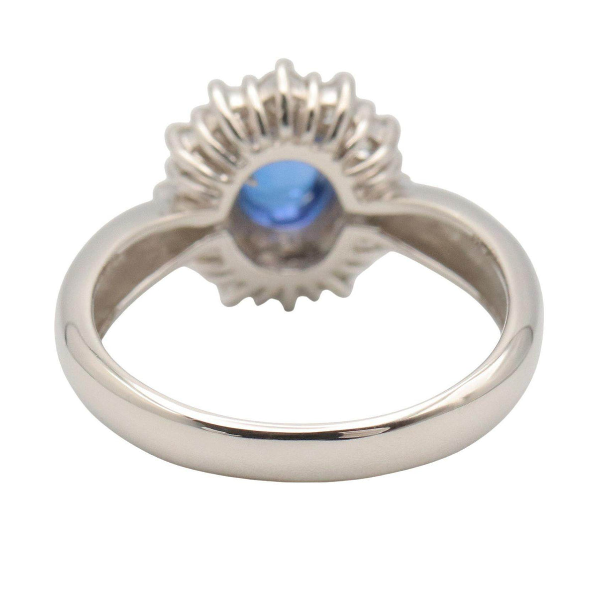 Platinum Diamond Sapphire Ring – top view