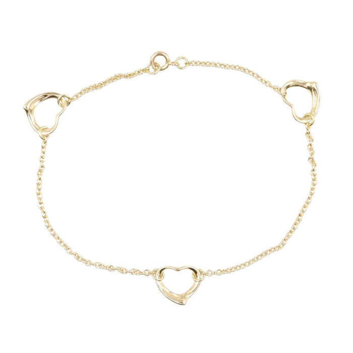 Tiffany & Co. Open Heart 18K Yellow Gold Bracelet – front view