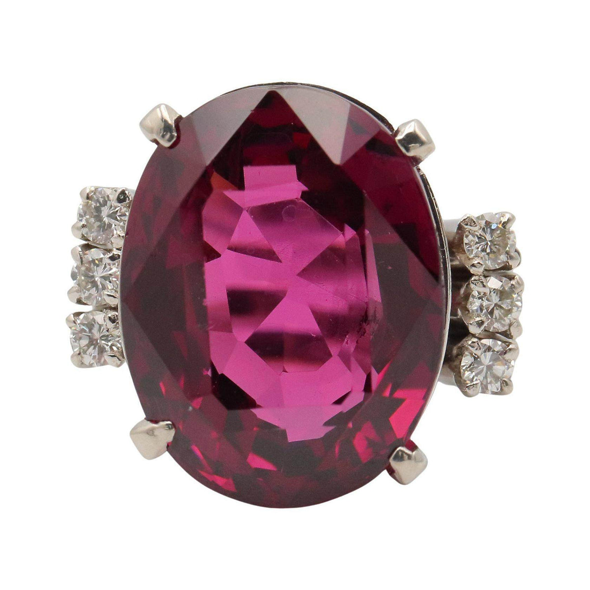 Platinum Garnet Ring – side view
