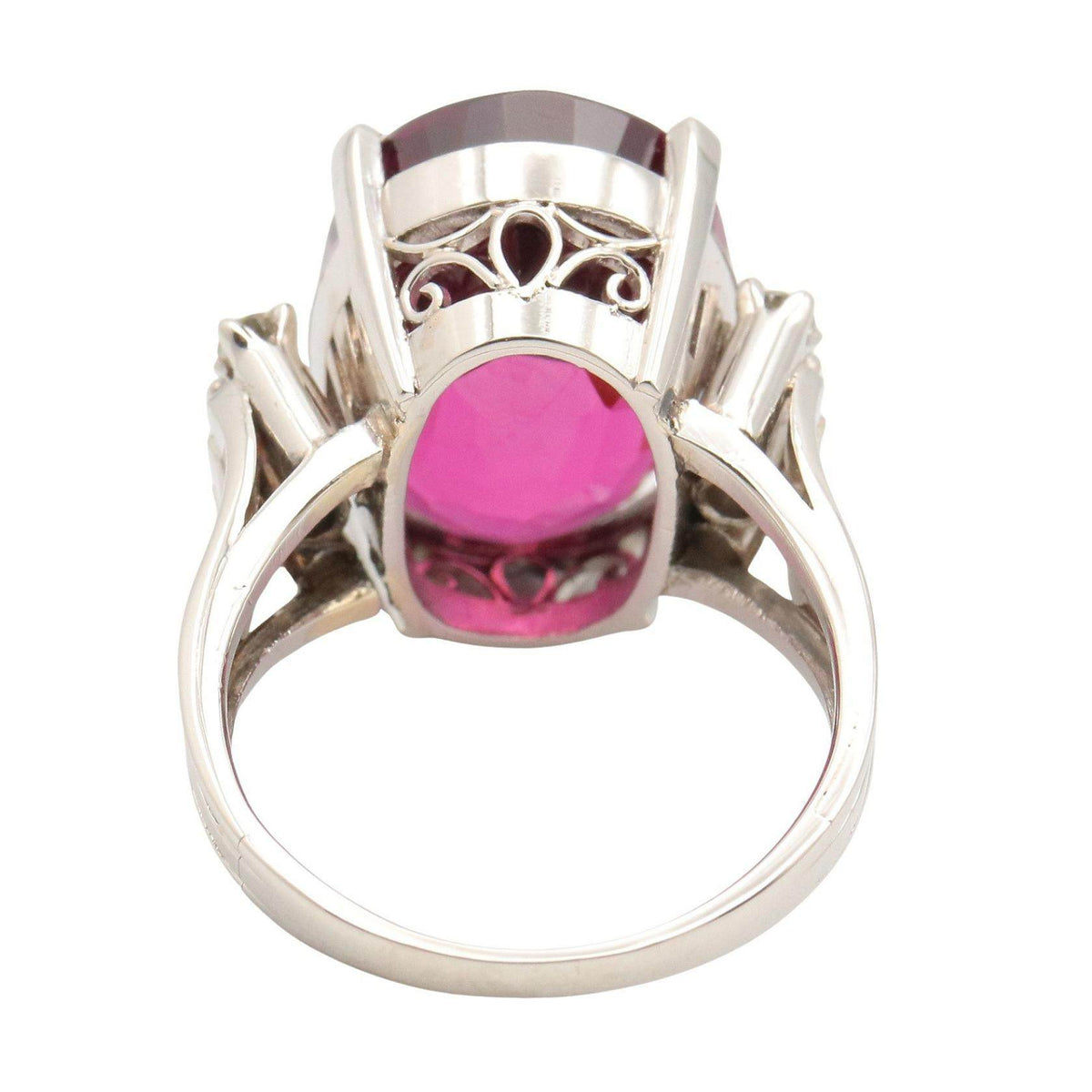Platinum Garnet Ring – top view