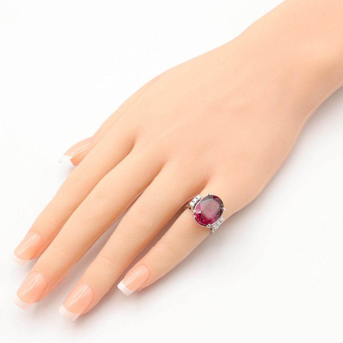 Platinum Garnet Ring – image 8