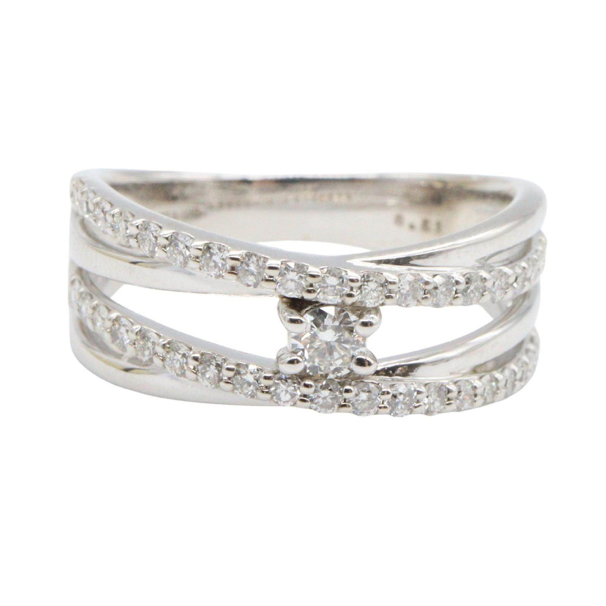 18K White Gold Diamond Ring – side view