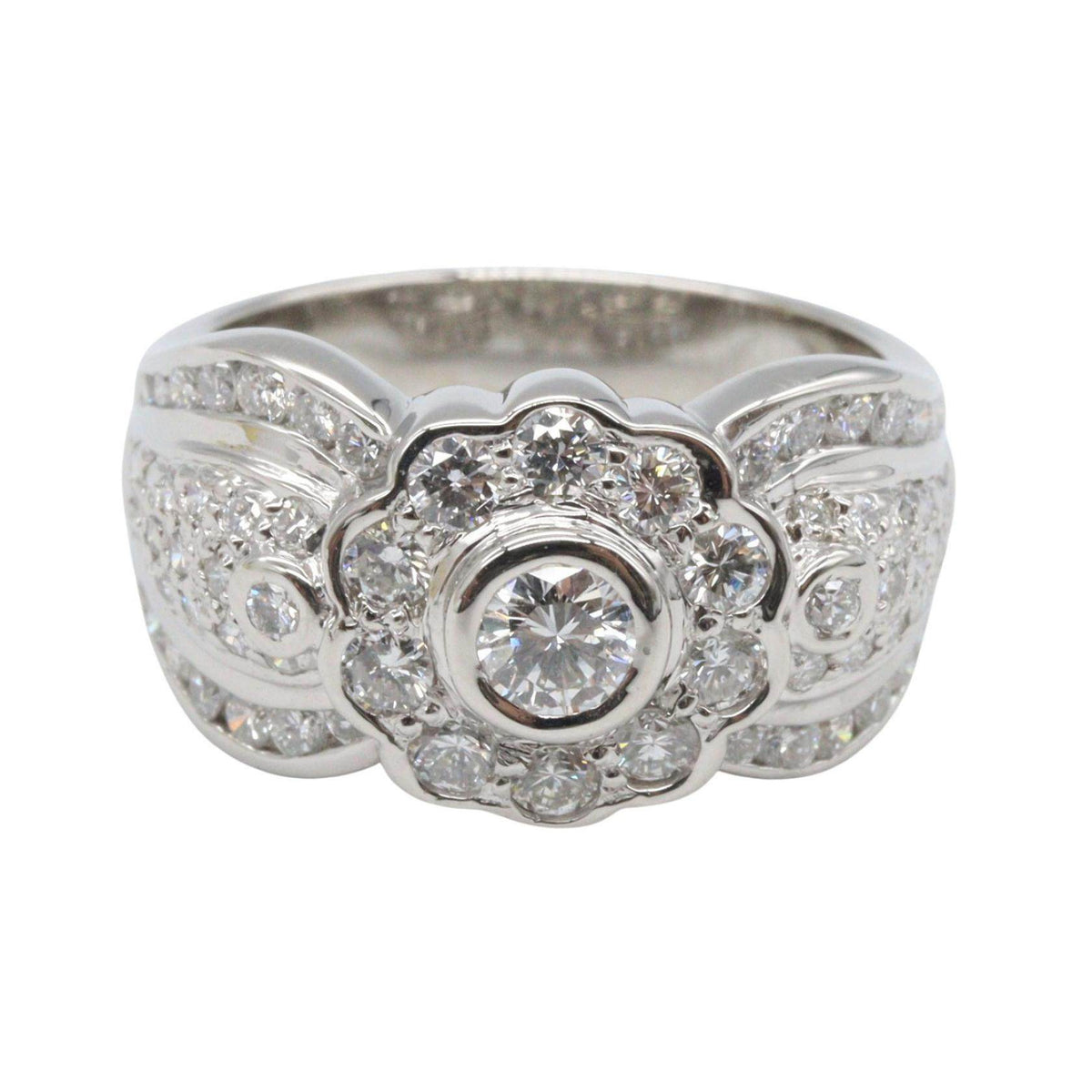 Platinum Diamond Ring – side view