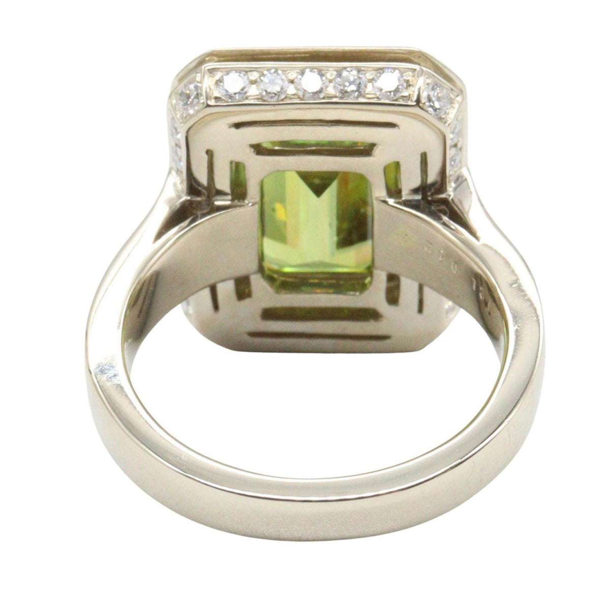 18K White Gold Sphene Diamond Ring – top view