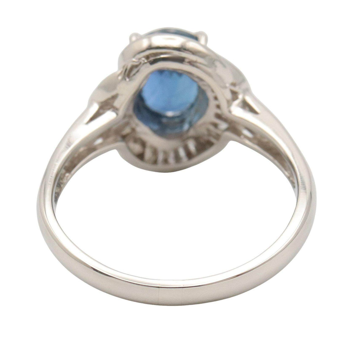 Platinum Diamond Sapphire Ring – top view