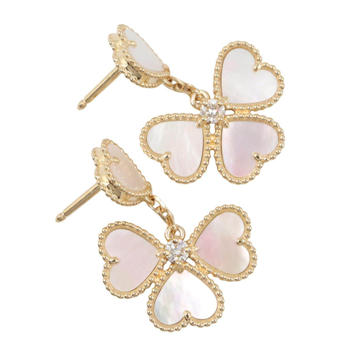 Van Cleef & Arpels Sweet Heart 18K Yellow Gold Mother of Pearl Earrings – alternate view
