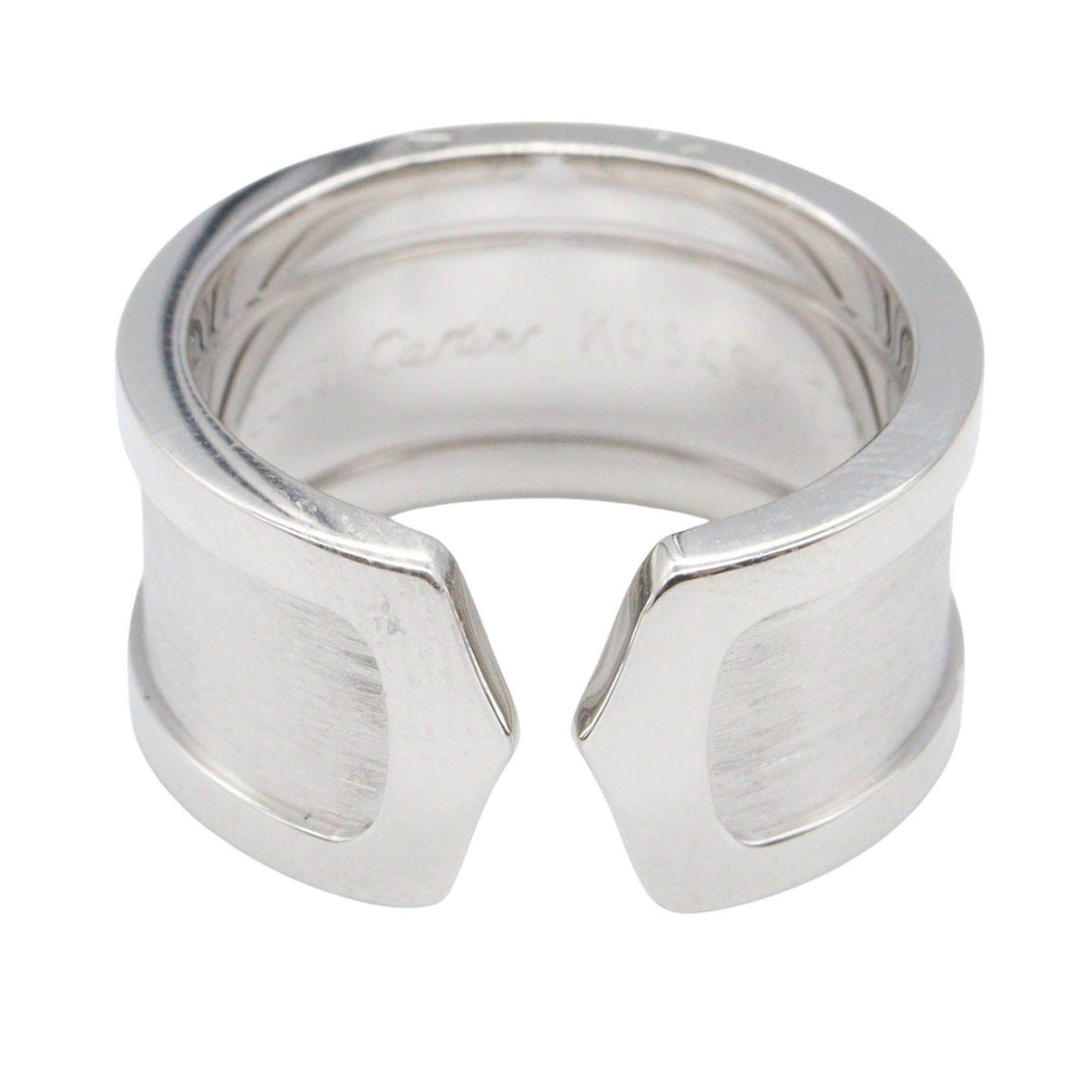 Cartier C2 18K White Gold Ring – top view