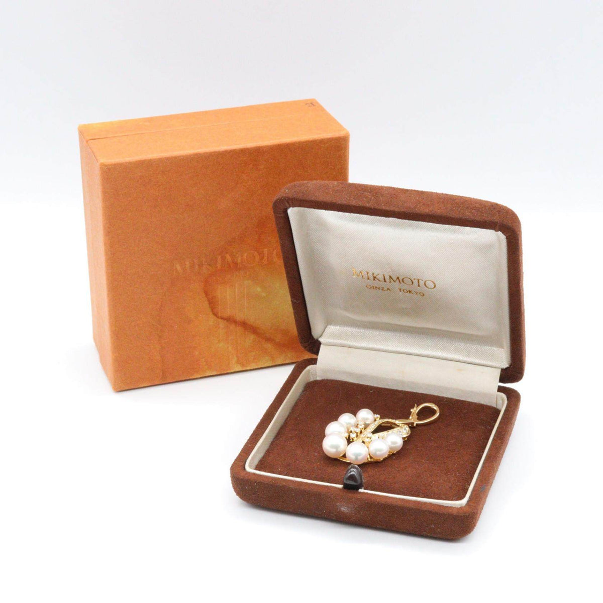 Mikimoto 18K Yellow Gold Akoya Pearl Diamond Pendant – alternate view