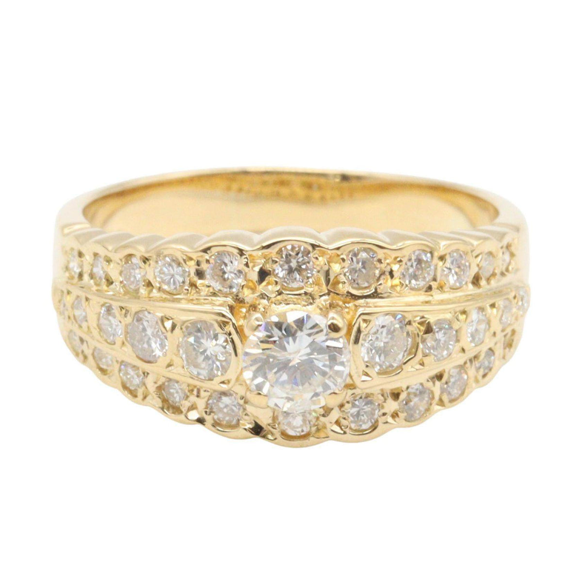 18K Yellow Gold Diamond Ring – side view