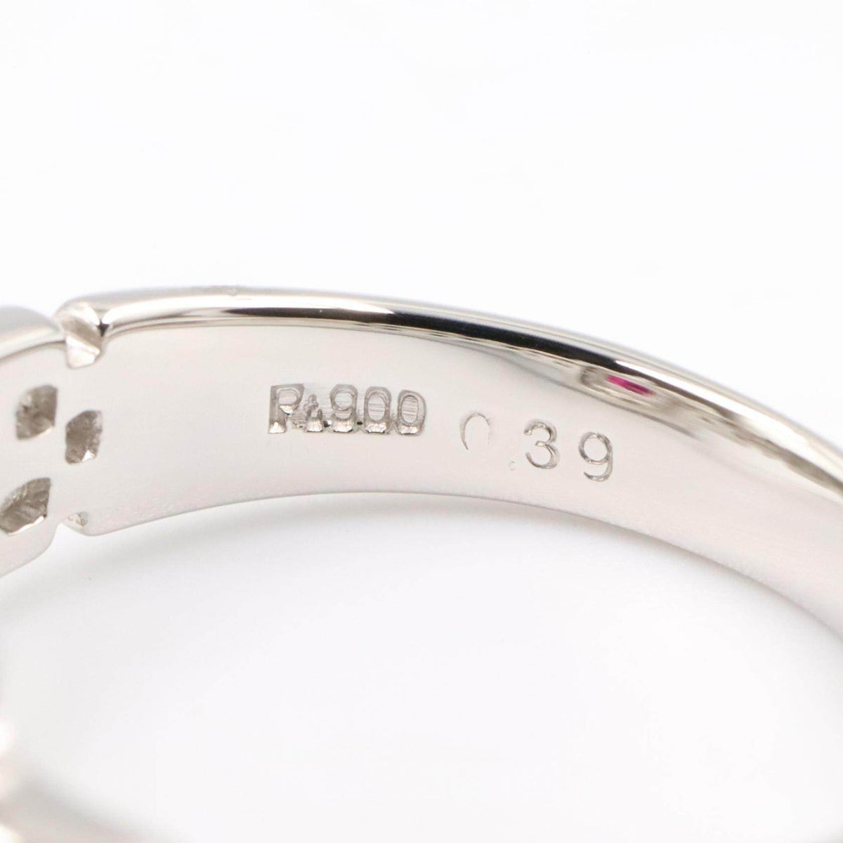 Platinum Diamond Ruby Ring – inside band