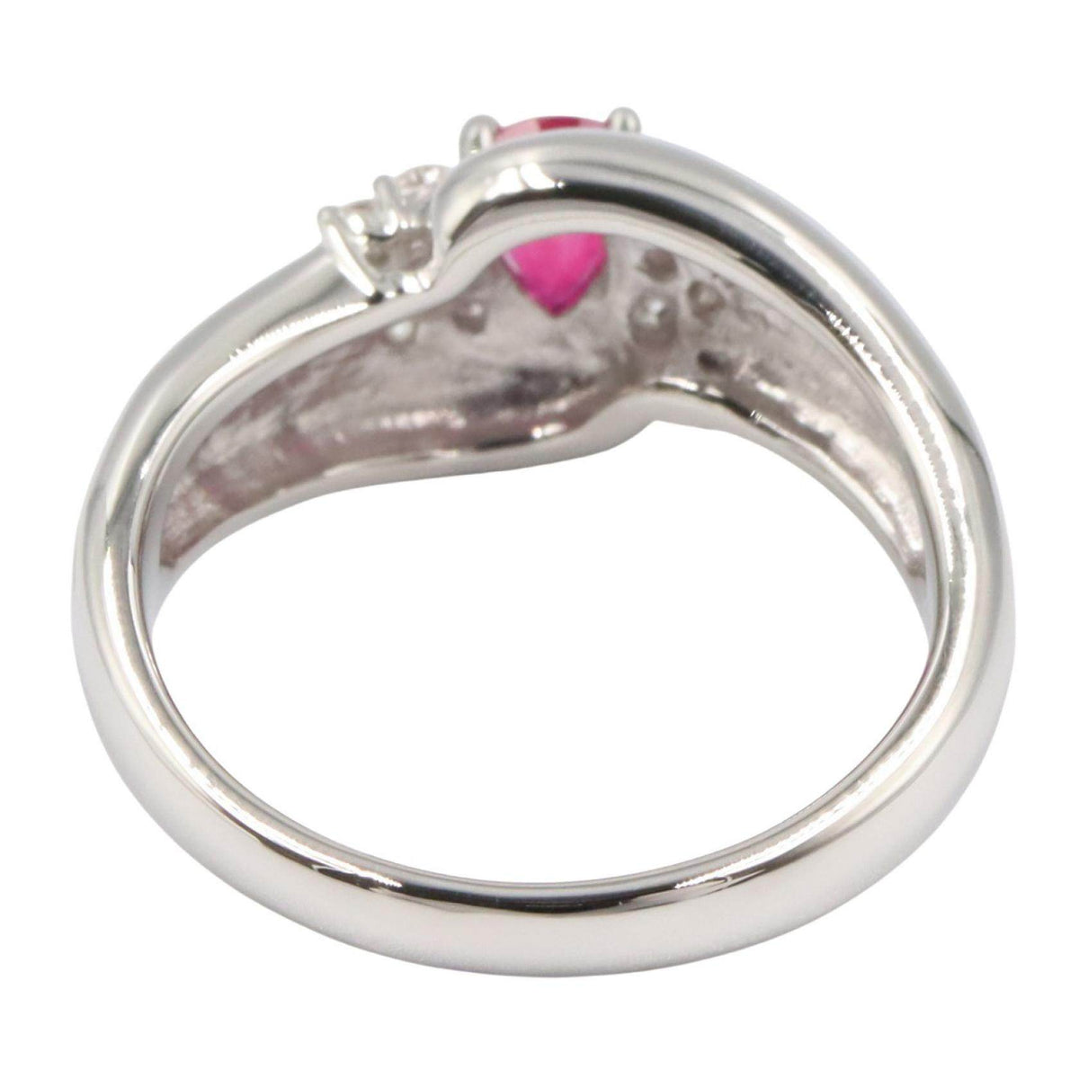 Platinum Diamond Ruby Ring – top view
