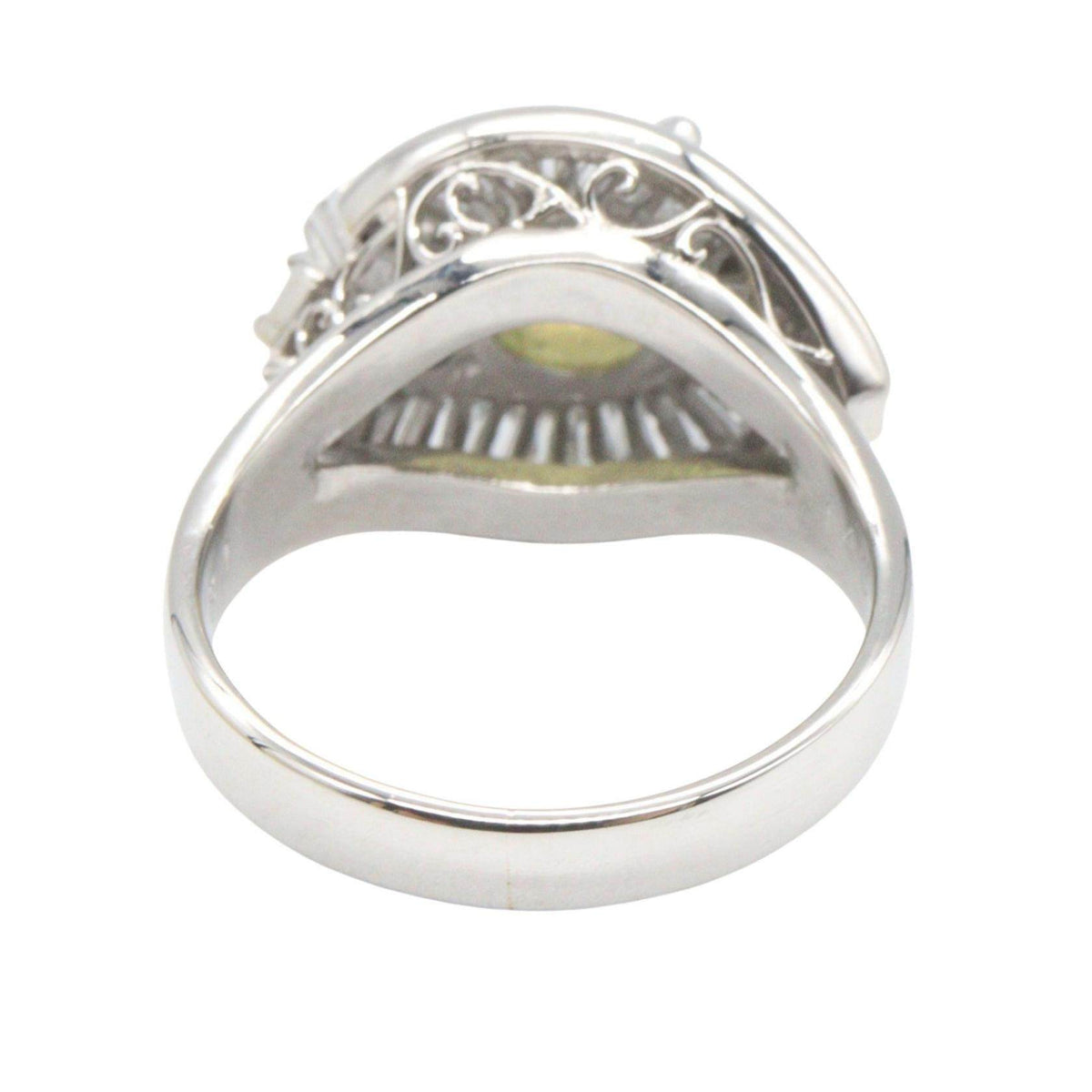 Platinum Cats Eye Diamond Ring – top view