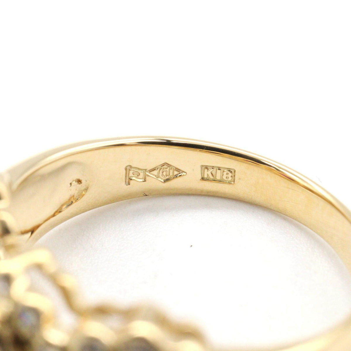 18K Yellow Gold Diamond Ruby Ring – inside band