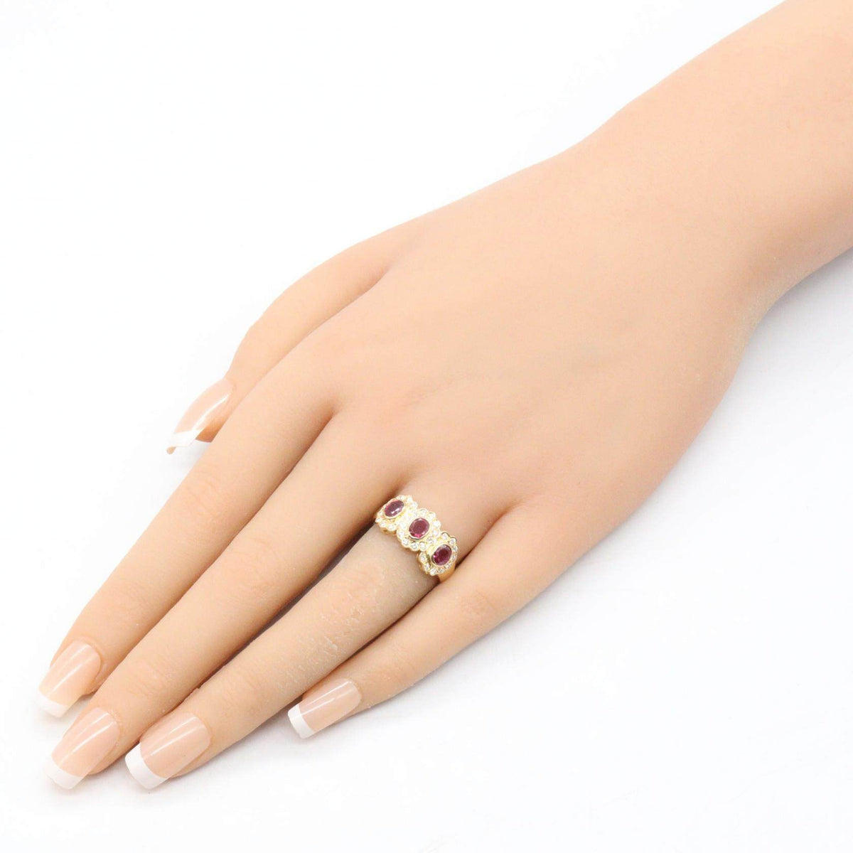 18K Yellow Gold Diamond Ruby Ring – image 8
