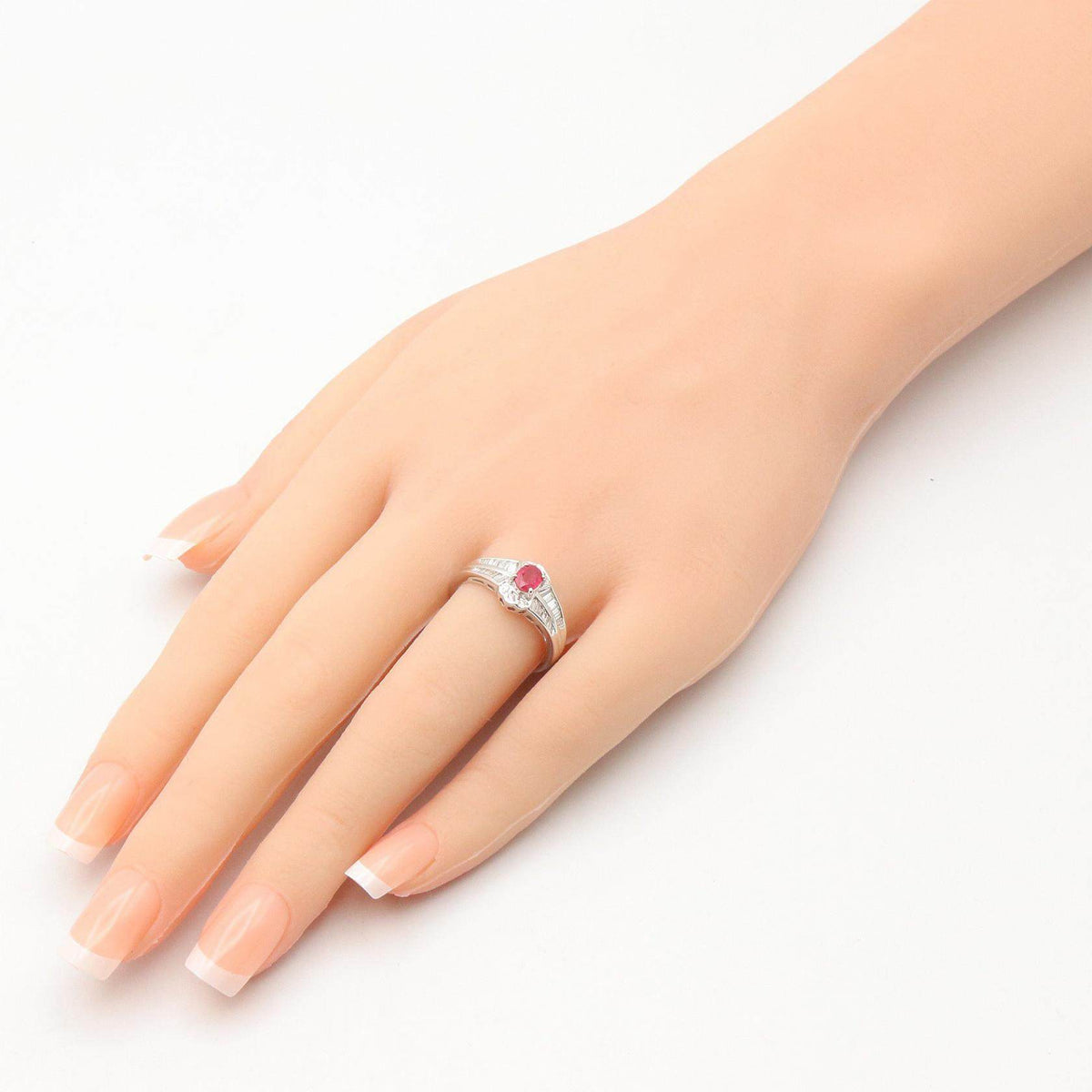 Platinum Diamond Ruby Ring – image 8