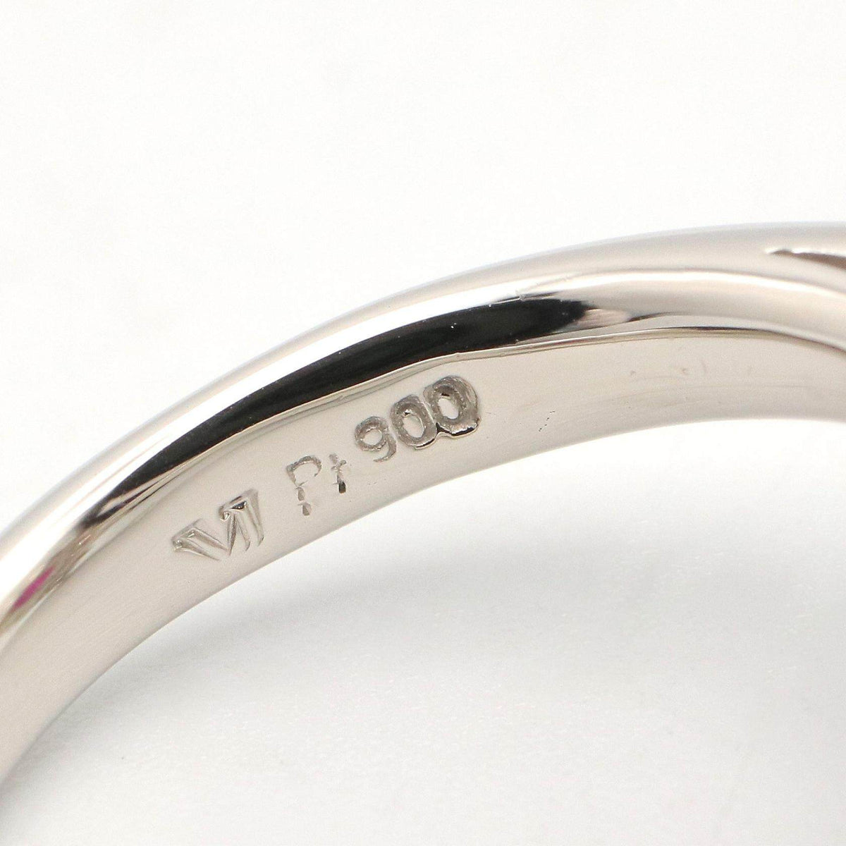 Platinum Cut Diamond Ruby Emerald Ring – inside band