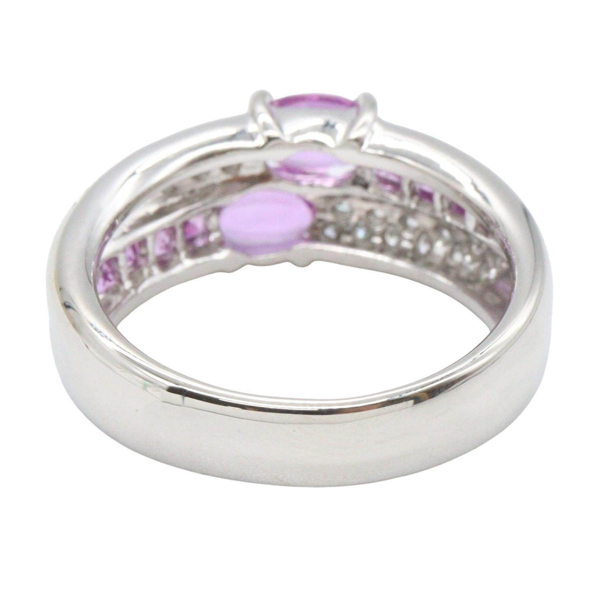 Platinum Diamond Sapphire Ring – top view