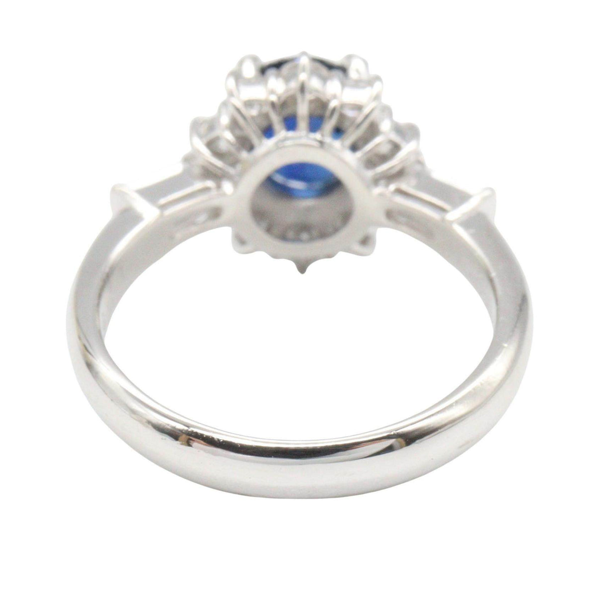 Platinum Diamond Sapphire Ring – top view