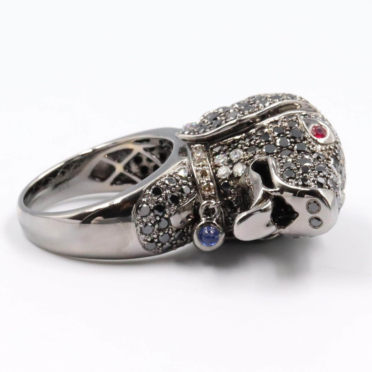 18K White Gold Diamond Ruby Ring – alternate view
