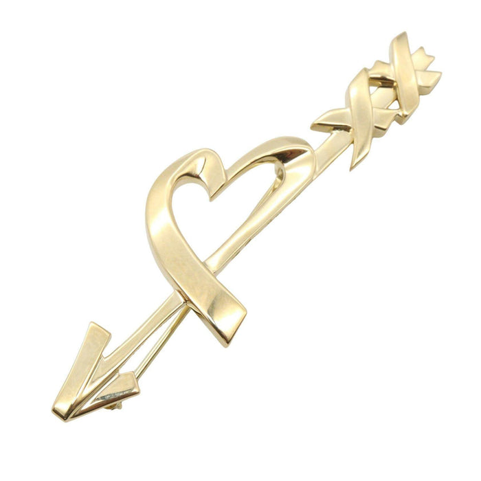 Tiffany & Co. Heart & Arrow Kiss 18K Yellow Gold Brooch – front view