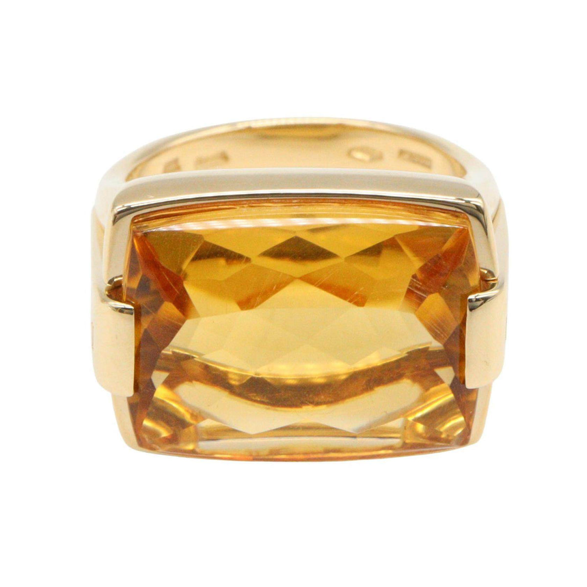 Bulgari Allegra 18K Yellow Gold Citrine Ring – side view