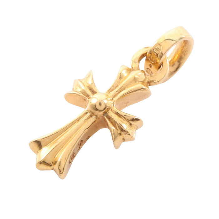 Chrome Hearts CH Cross Baby Fat 22K Yellow Gold Pendant – front view