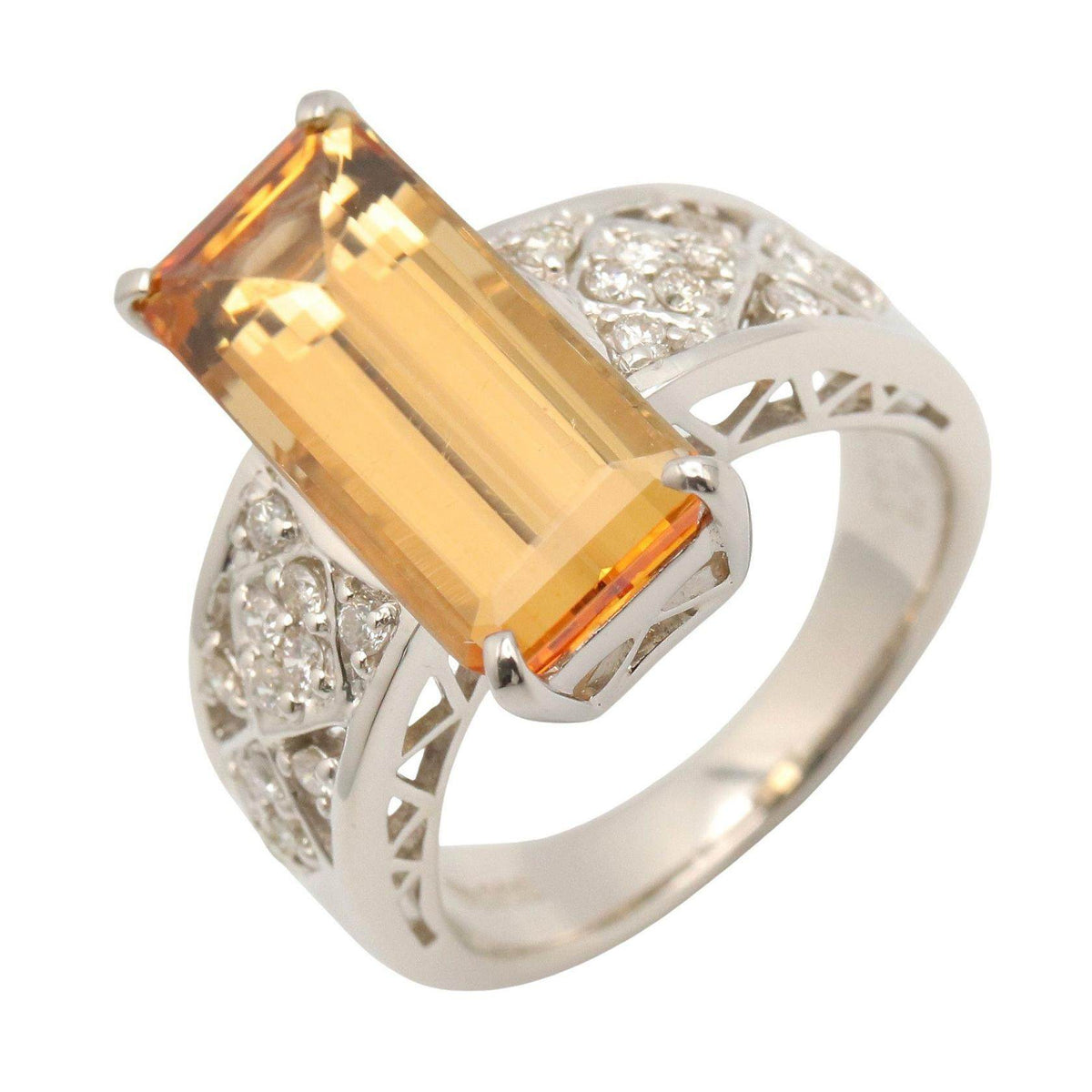 Platinum Imperial Diamond Topaz Ring – front view