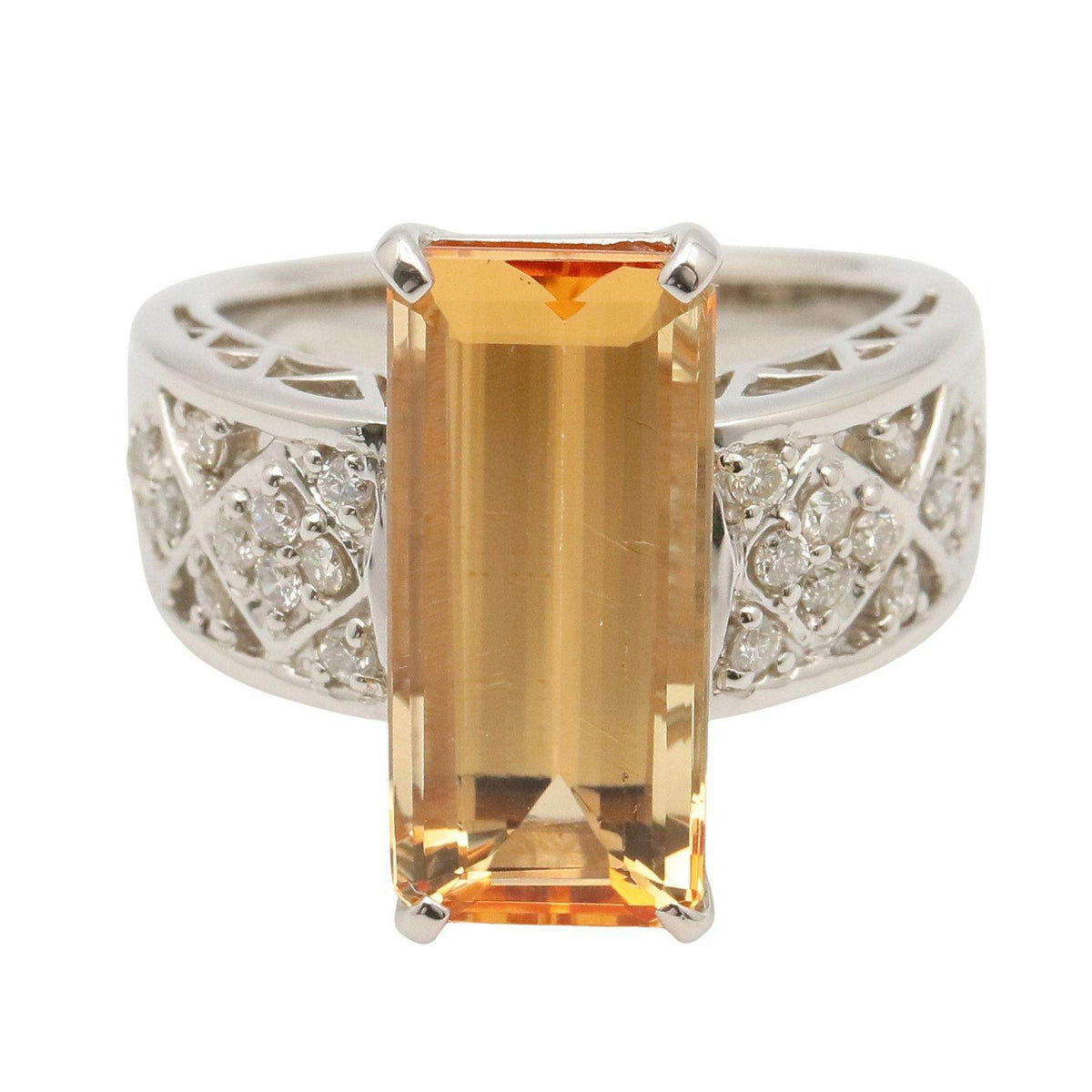 Platinum Imperial Diamond Topaz Ring – side view