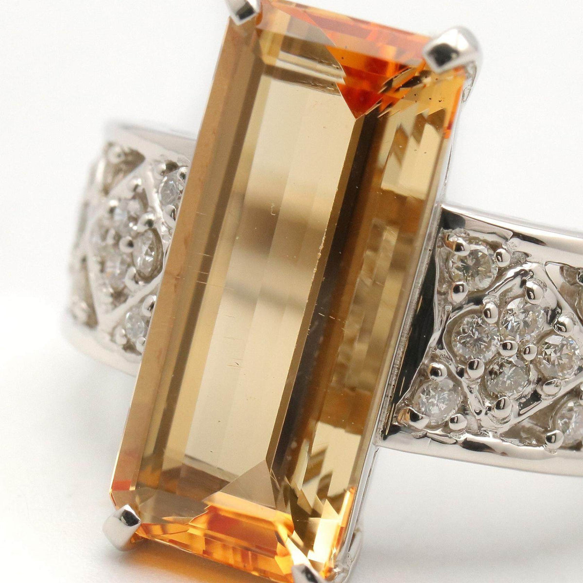 Platinum Imperial Diamond Topaz Ring – inside band