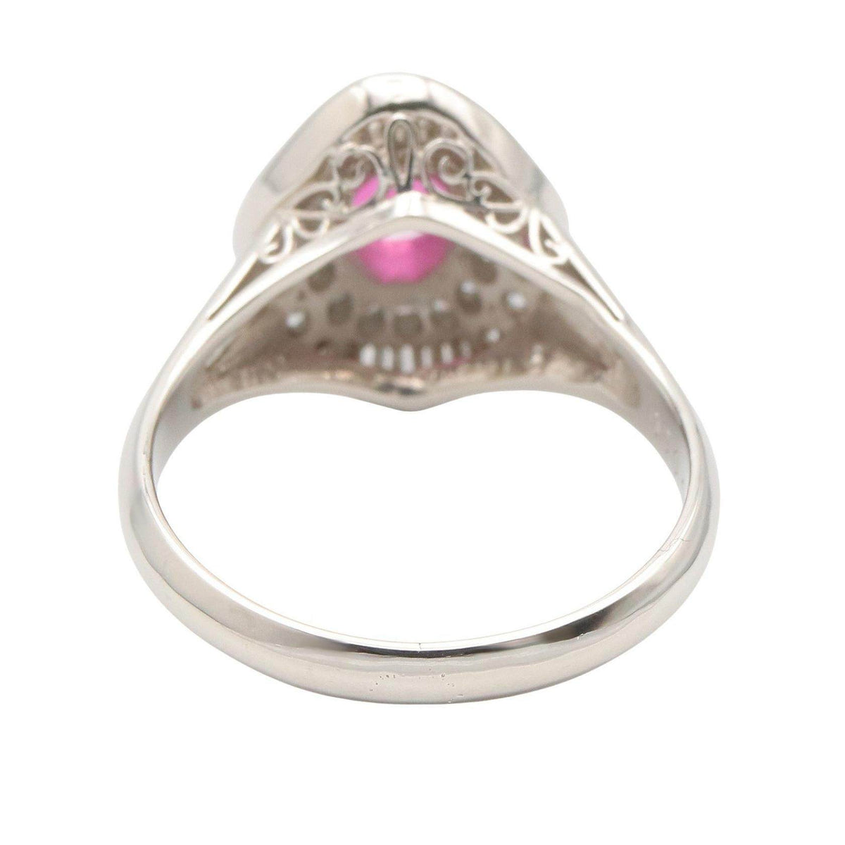 Platinum Diamond Sapphire Ring – top view