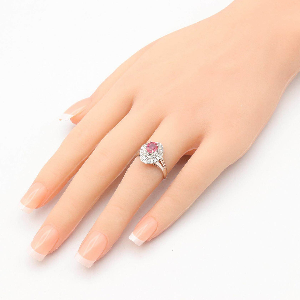 Platinum Diamond Sapphire Ring – image 8