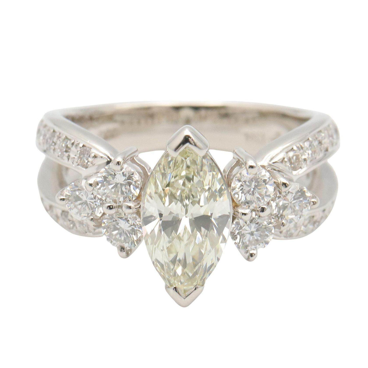Platinum Diamond Ring – side view