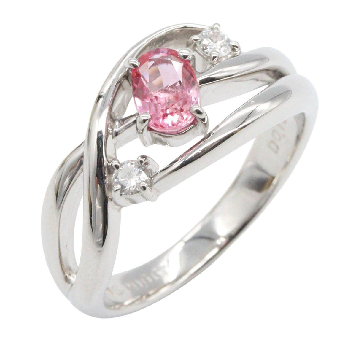 Platinum Diamond Sapphire Ring – front view