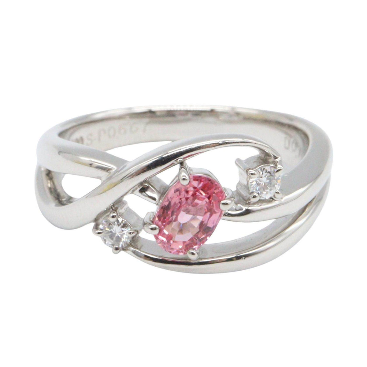 Platinum Diamond Sapphire Ring – side view