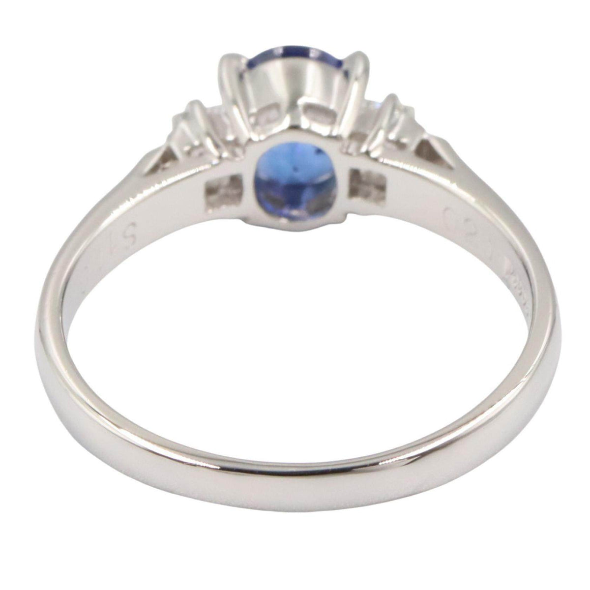 Platinum Diamond Sapphire Ring – top view