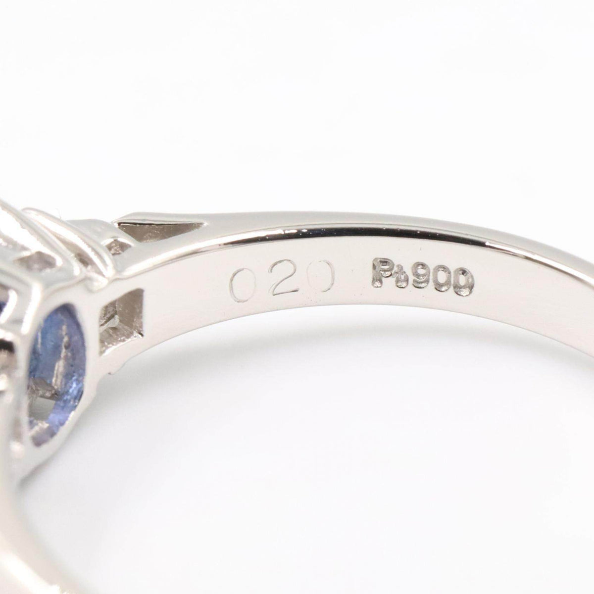 Platinum Diamond Sapphire Ring – inside band