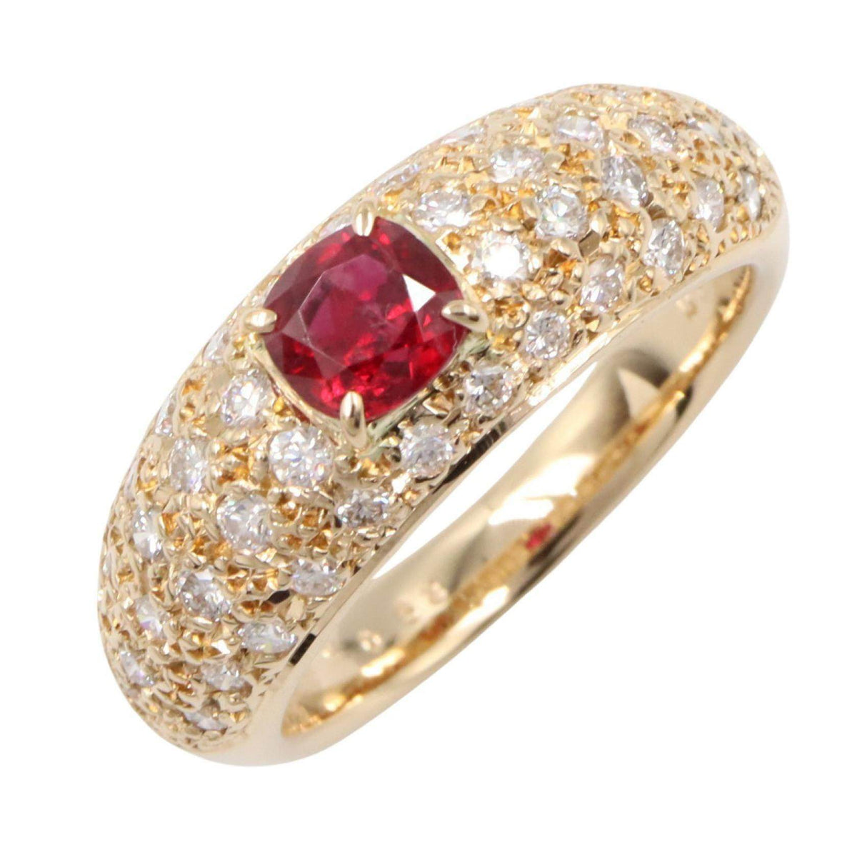 18K Rose Gold Diamond Ruby Ring – front view