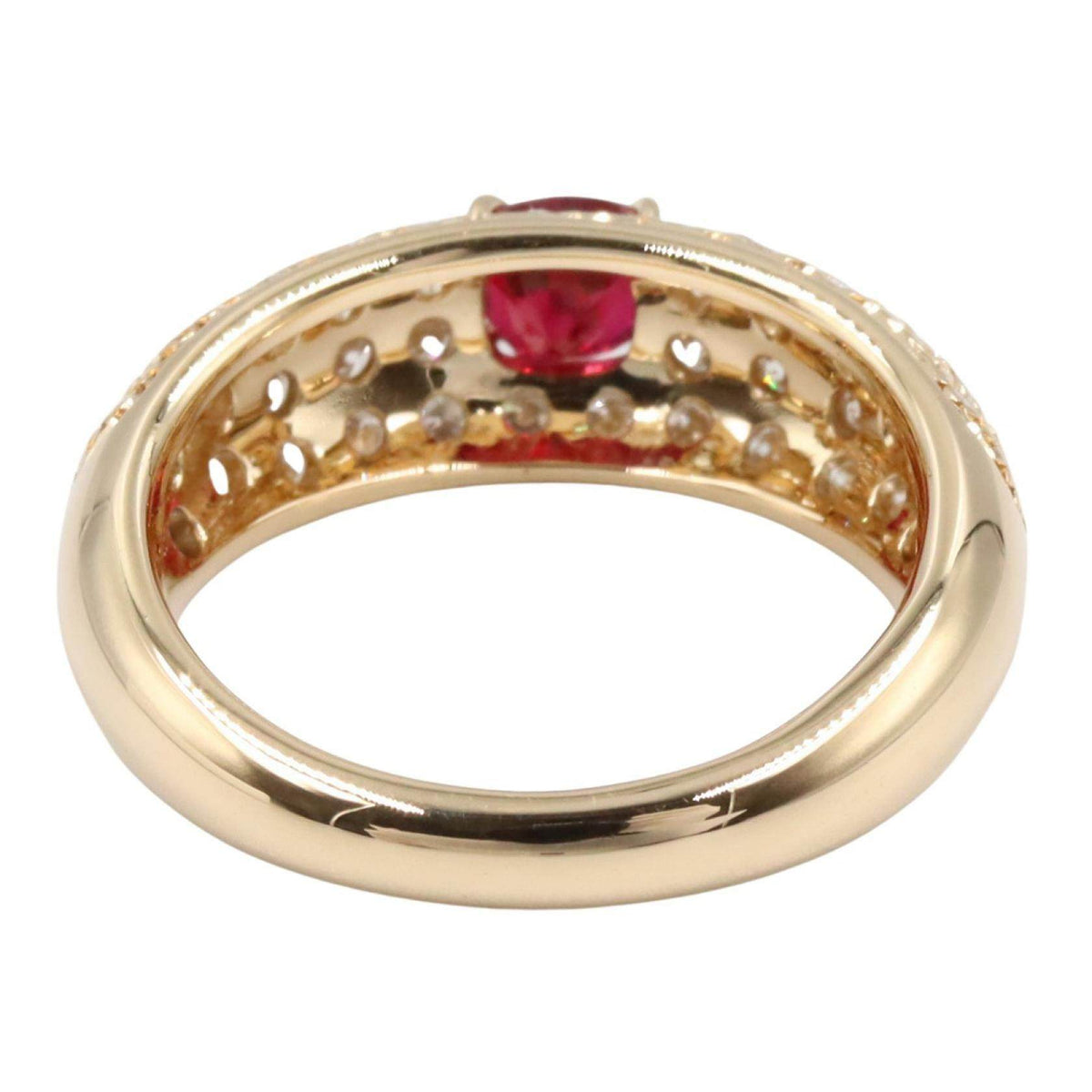 18K Rose Gold Diamond Ruby Ring – top view