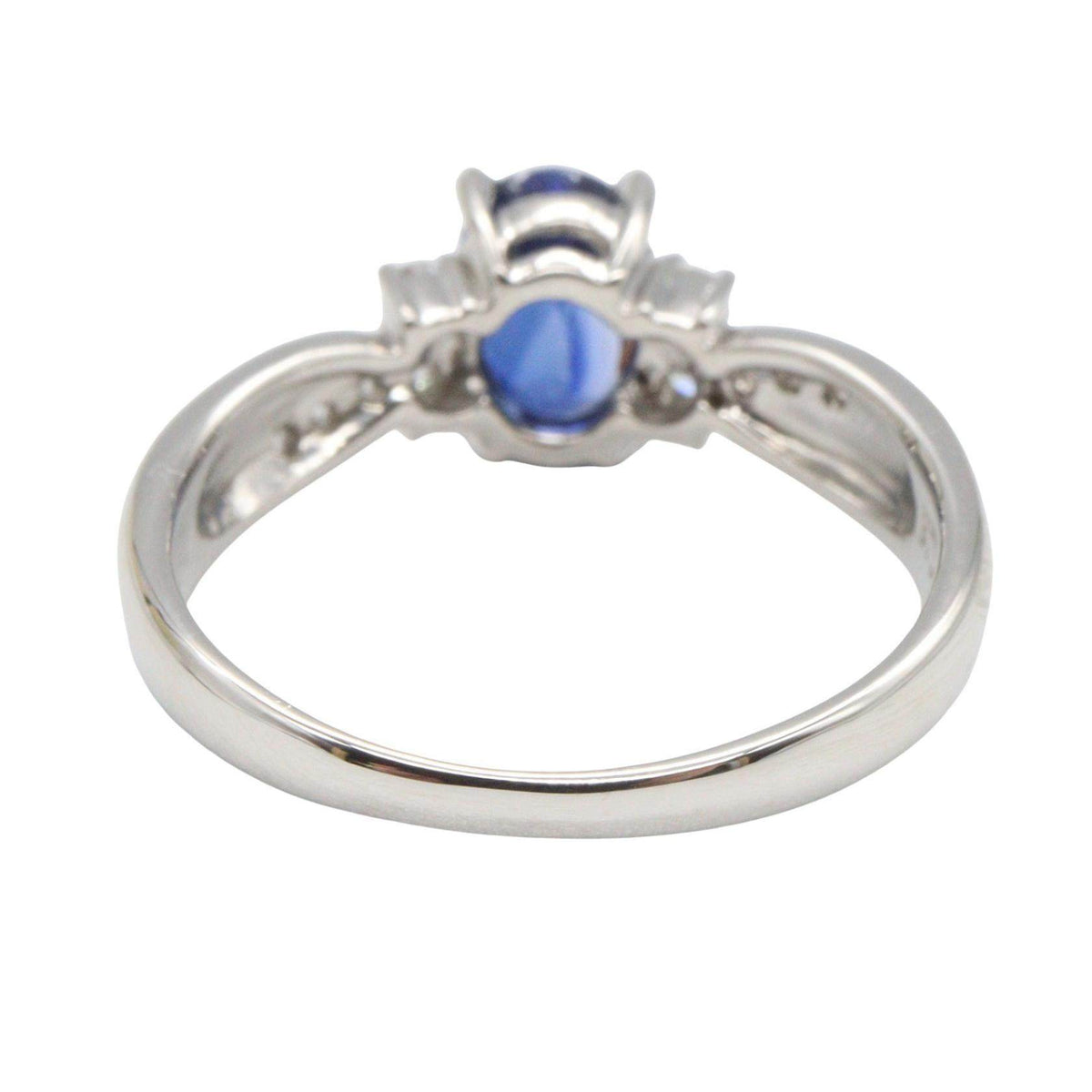 Platinum Diamond Sapphire Ring – top view