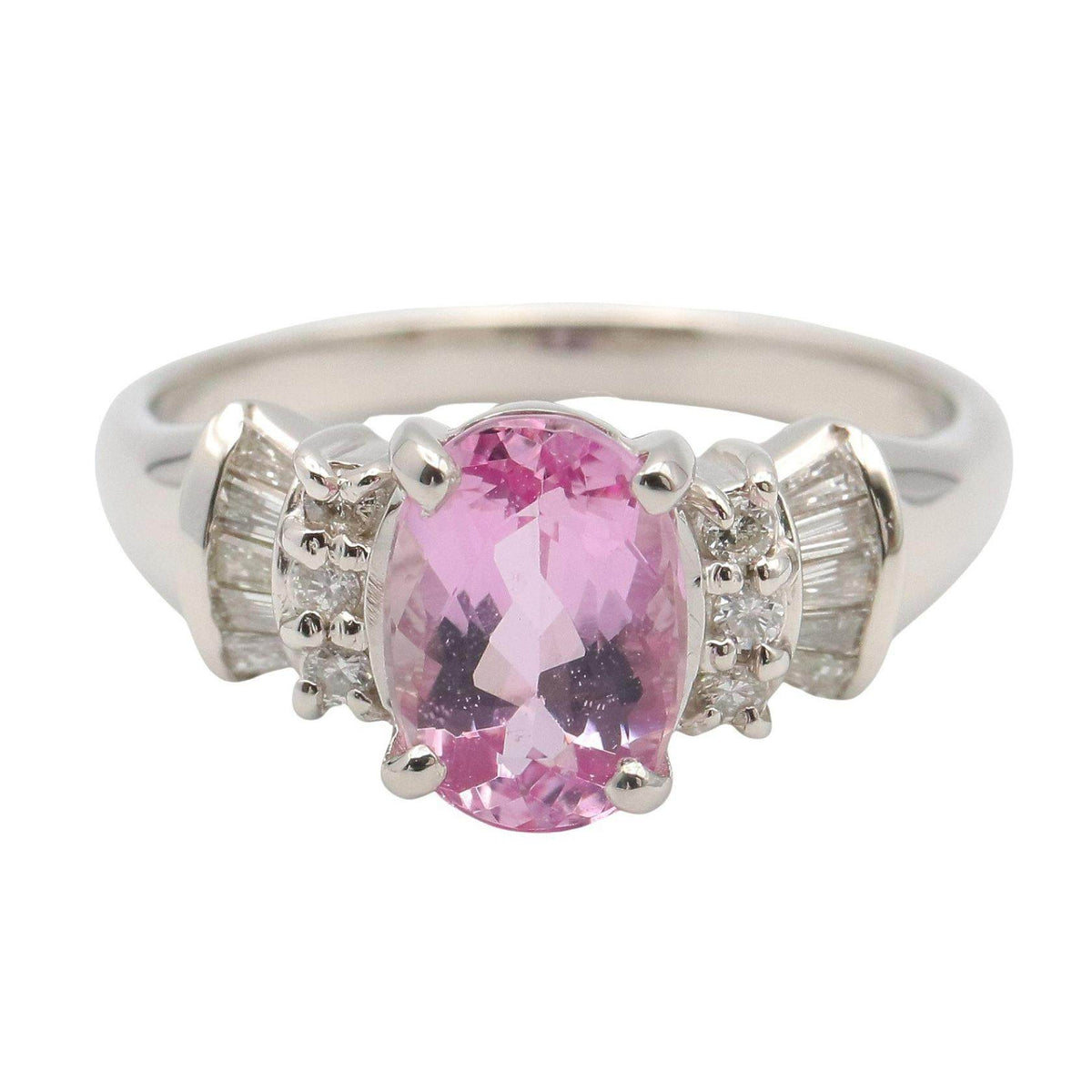 Platinum Diamond Topaz Ring – inside band