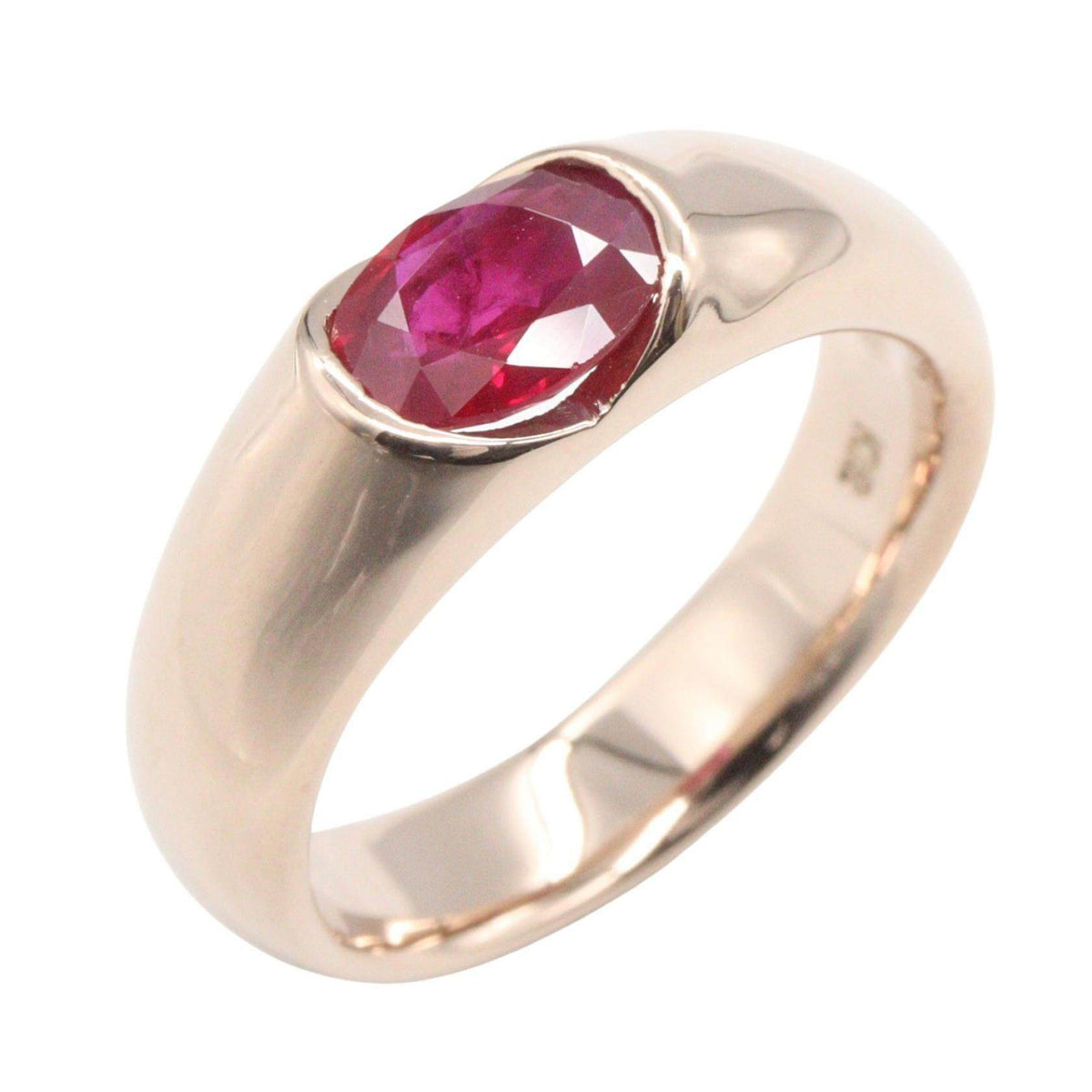 18K Rose Gold Ruby Ring – front view