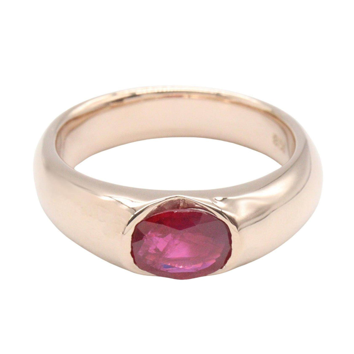 18K Rose Gold Ruby Ring – side view