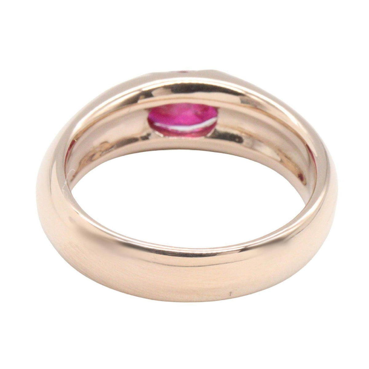 18K Rose Gold Ruby Ring – top view